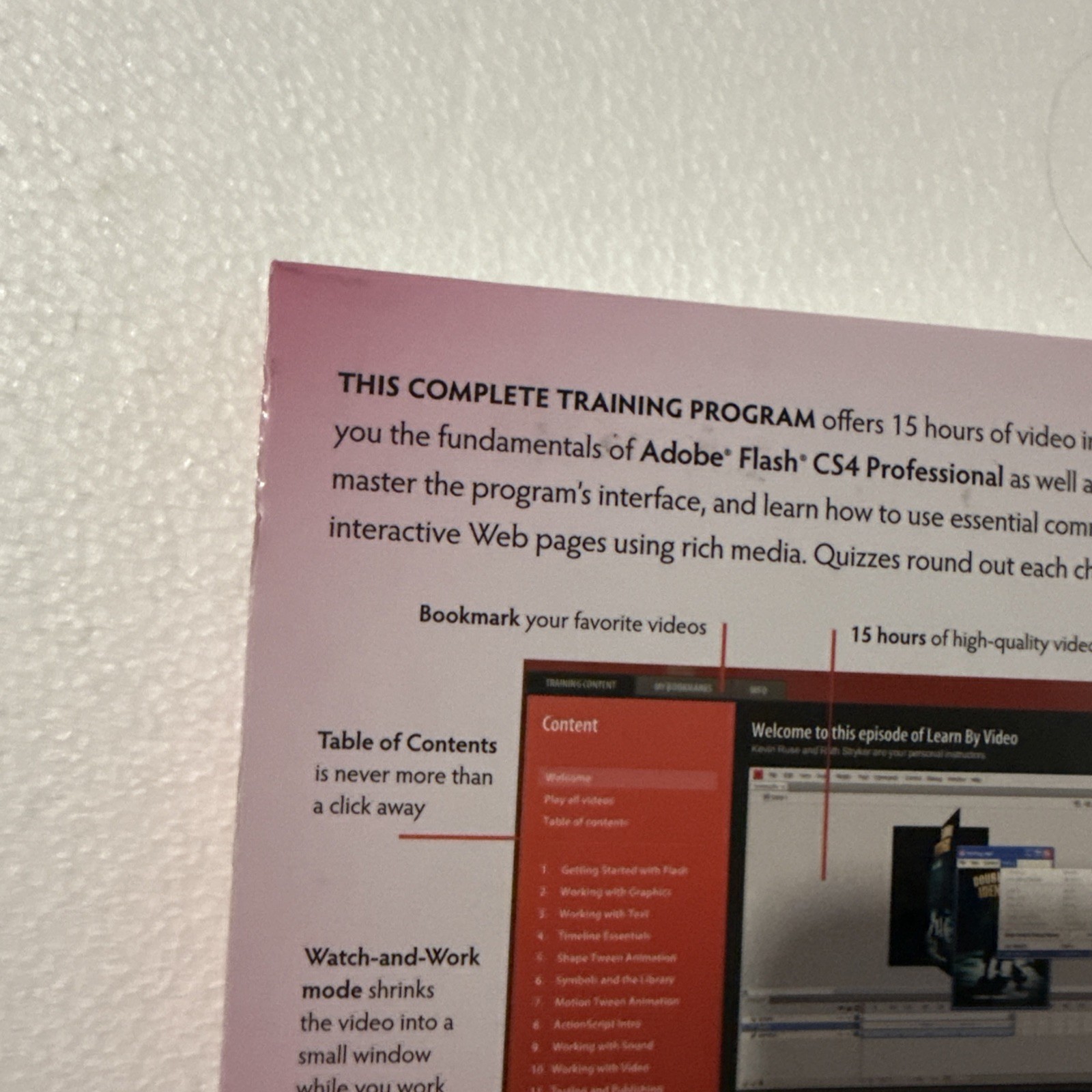 Adobe Flash CS4 Professional Learn By Video Plus Guidebook 2010 Digital Training