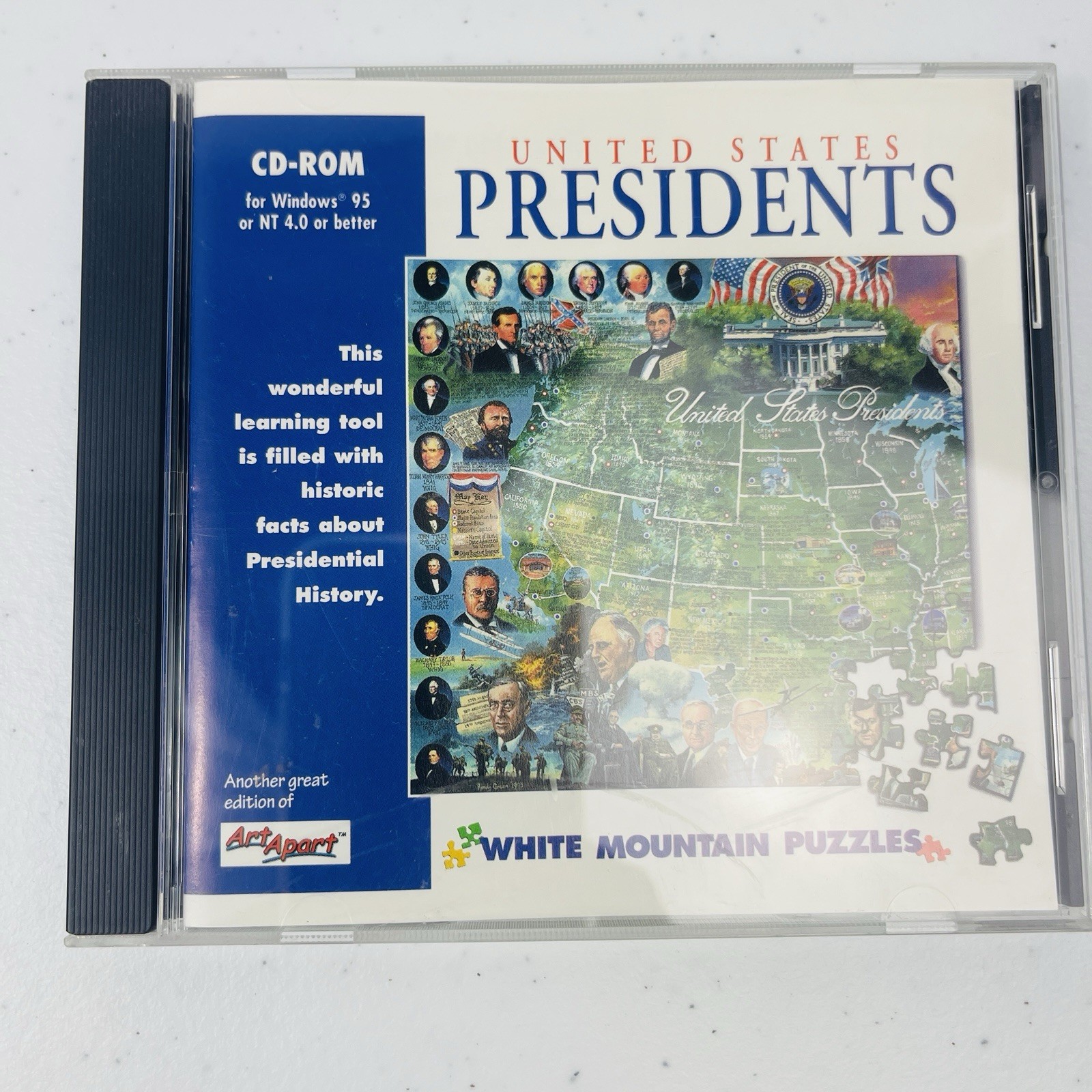 United States Presidents CD ROM PC Game ArtApart White Mountain Puzzles Windows