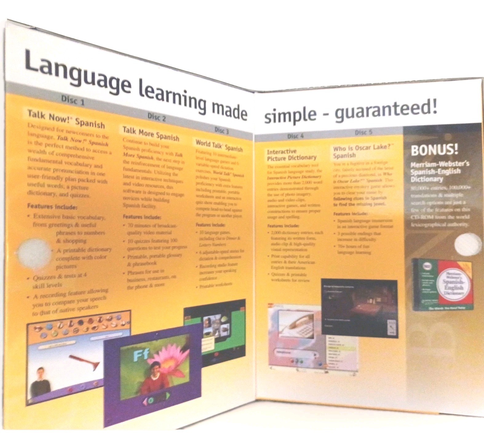 Instant Immersion Spanish Version 2.0 CD-ROM 5 Disc Set – Fastest Way To Learn!