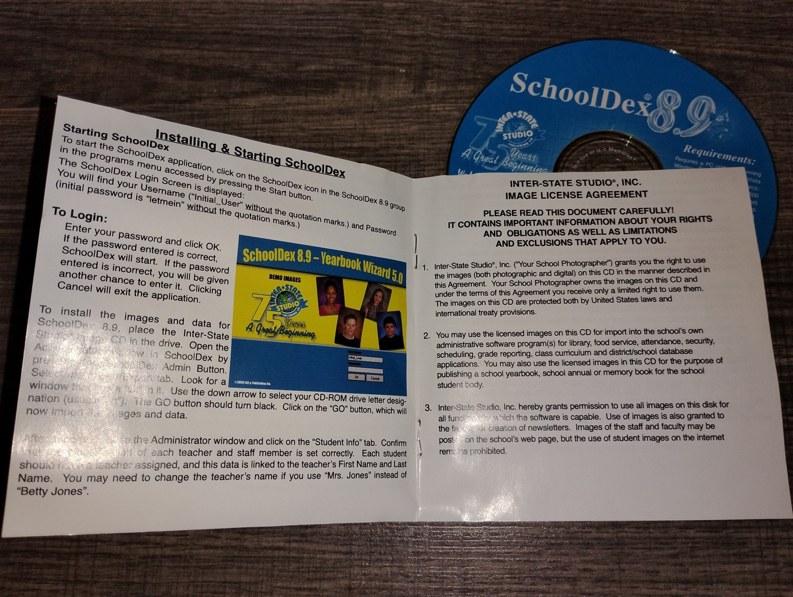 SchoolDex v 8.9 CD-ROM Inter-State Studio 2008-2009 Yearbook Wizard 5.0 Wind. XP