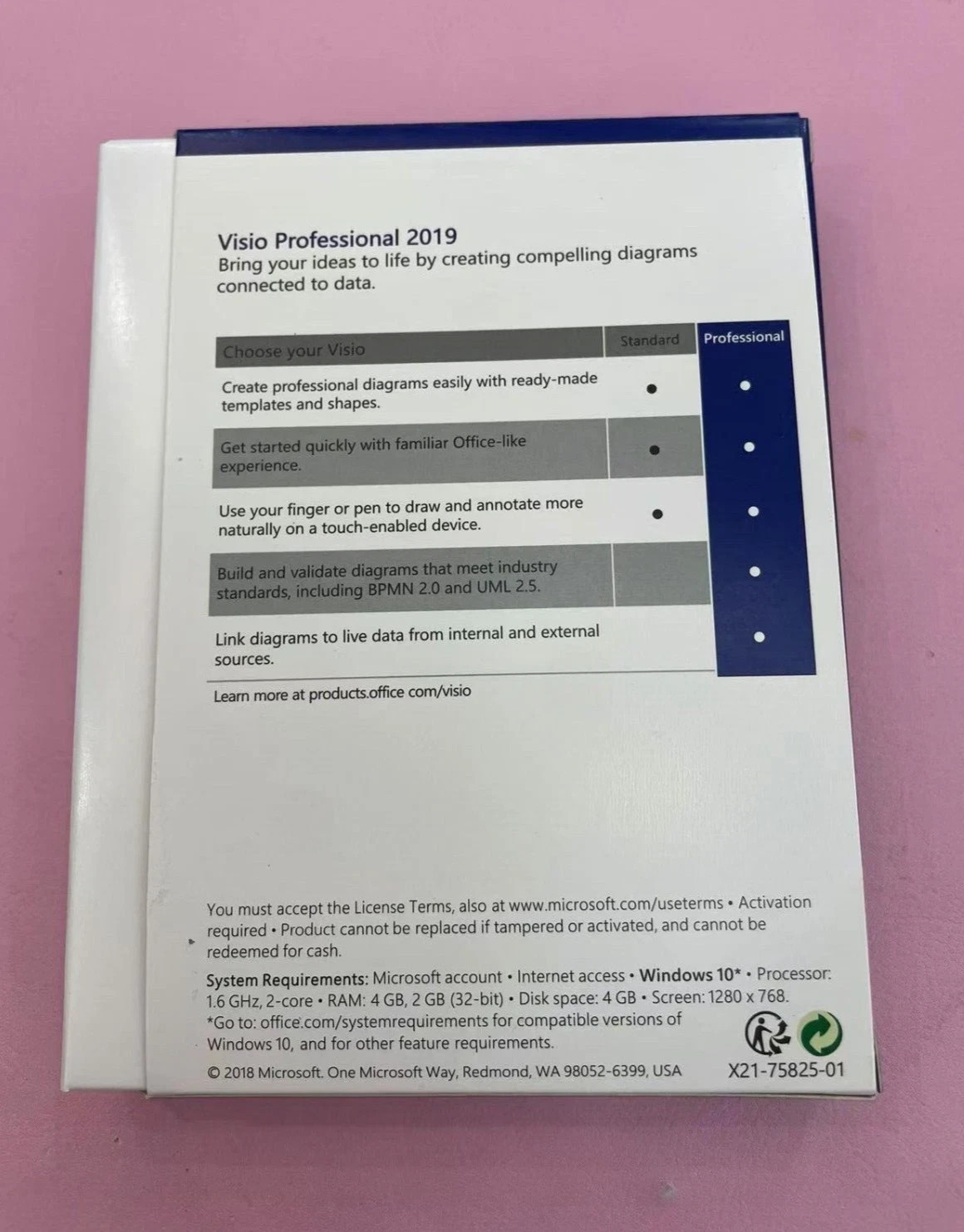 Microsoft Visio 2019 Professional USB Flash Drive – Retail Box – New Sealed