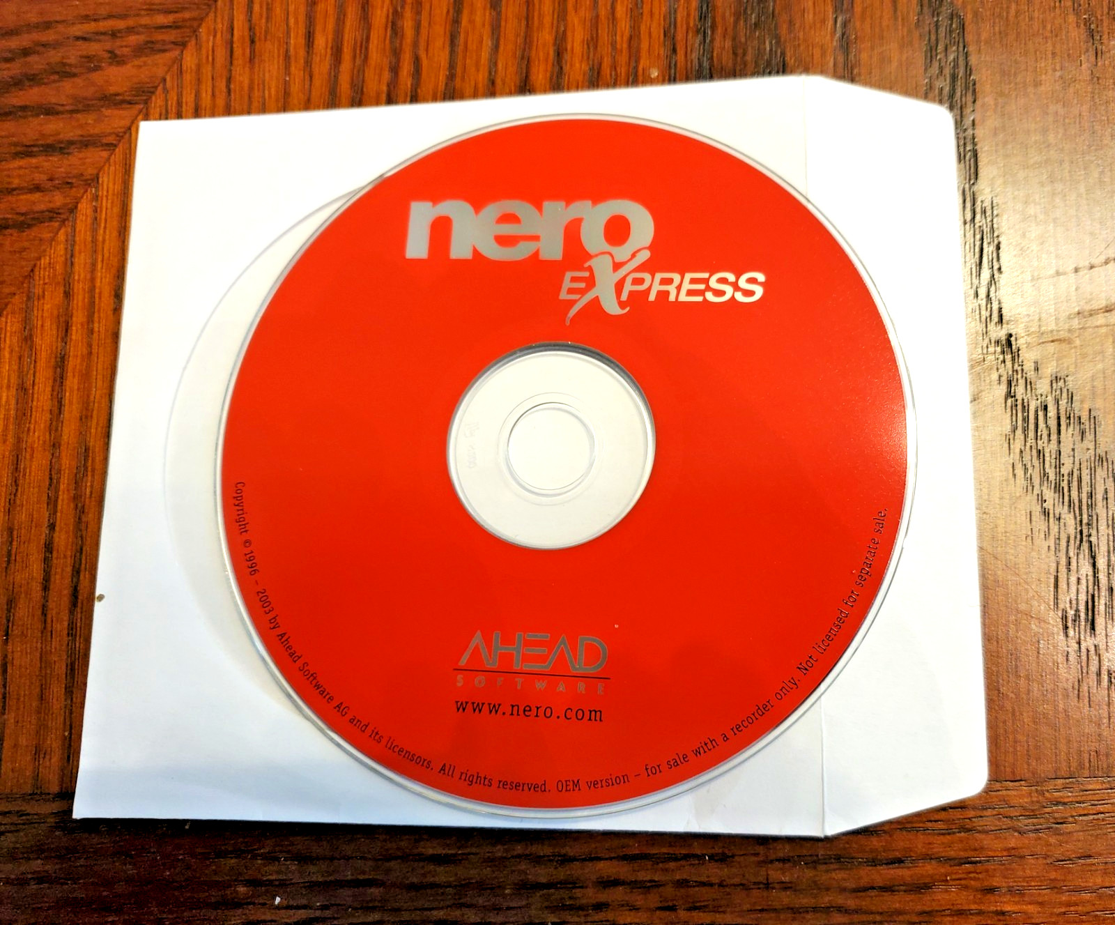 NERO 5 Burning Rom: V 5.5 OEM eXpress 1996 Ahead Software AG