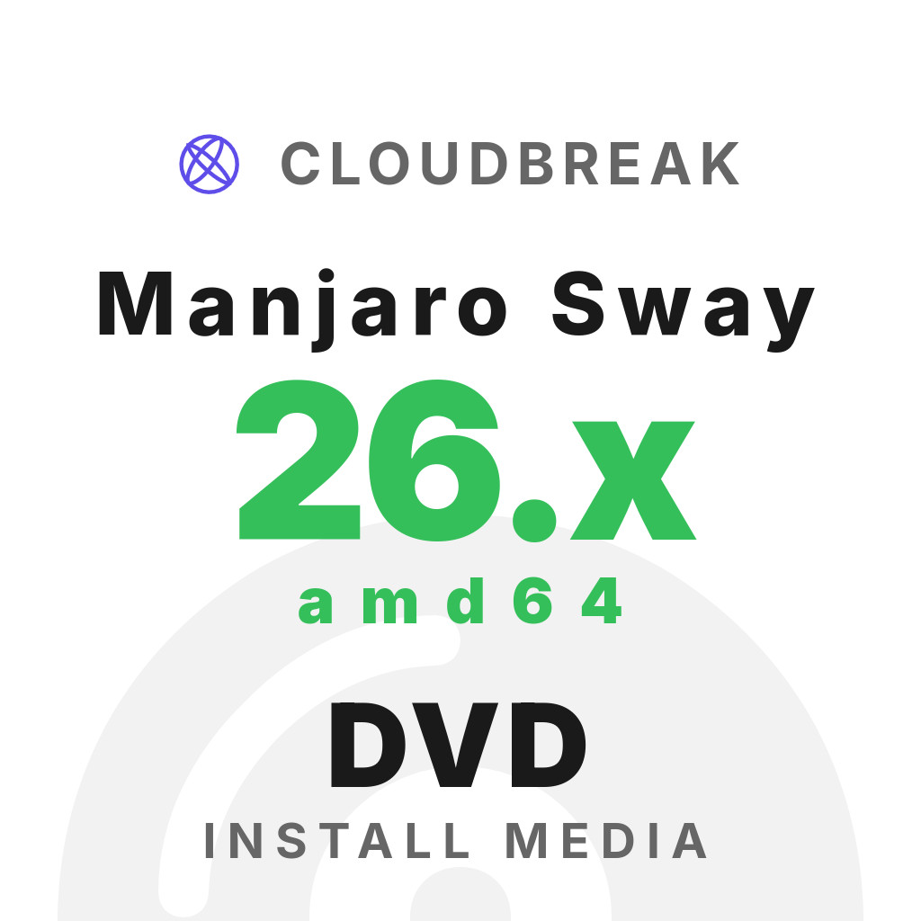 Manjaro Sway 26.x amd64 Bootable/Live Install DVD NEW