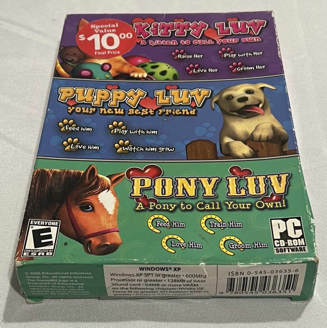 Luv Multi-pack – 3 Games: Kitty Luv, Puppy Luv, Pony Luv [Win XP, 9780545036351]