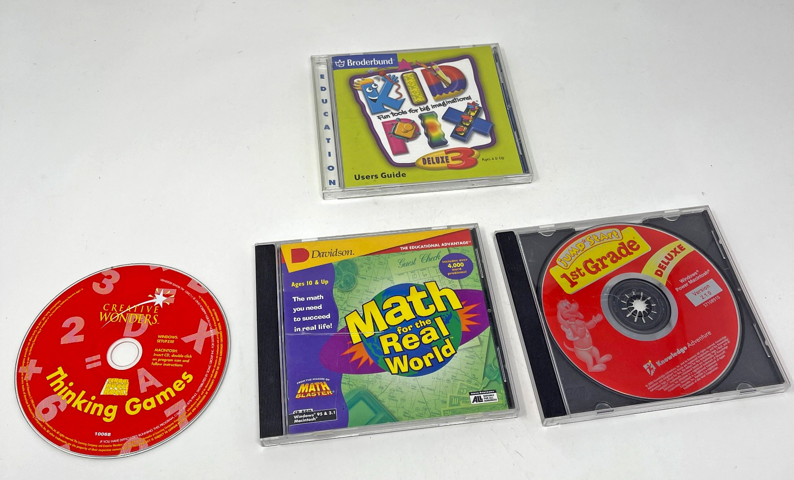 Jump Start First Grade PC CD-ROM Math for Real World Kid Pix Lot