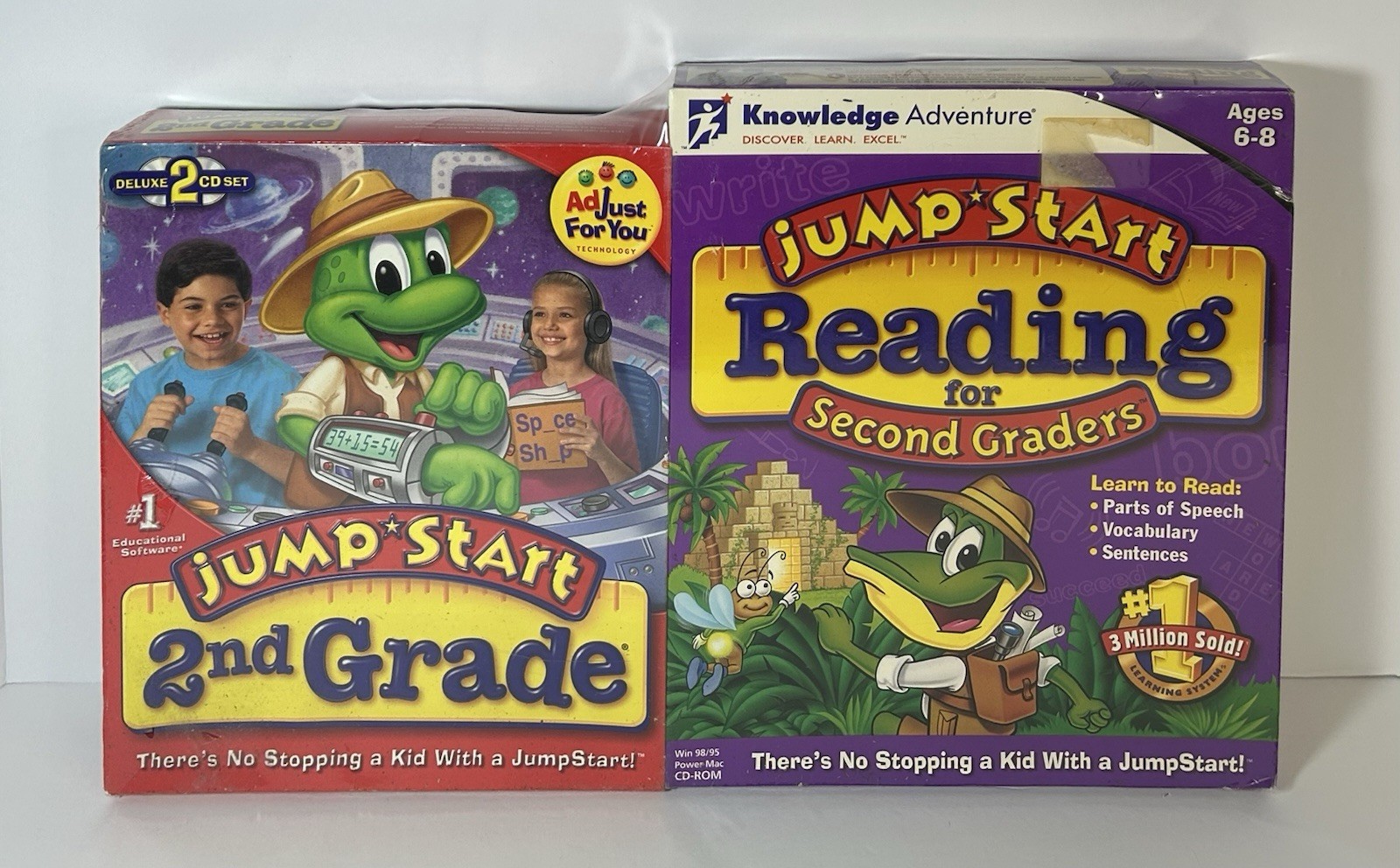 Jump Start 2nd Grade & Reading for 2nd Graders Win/Mac CD-ROM Ages 6-8 – Sealed!