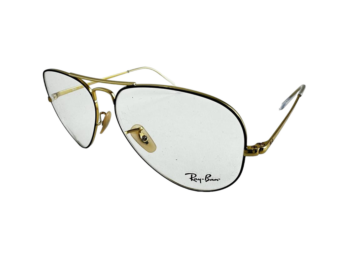 Ray Ban NEW Aviator Matte Black Fashion Frames Gold 58-14-140 Eyeglasses RX6489