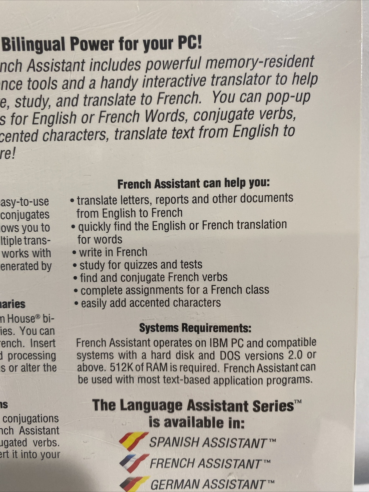 French Assistant For Windows Translate French And English Documents-New & Sealed