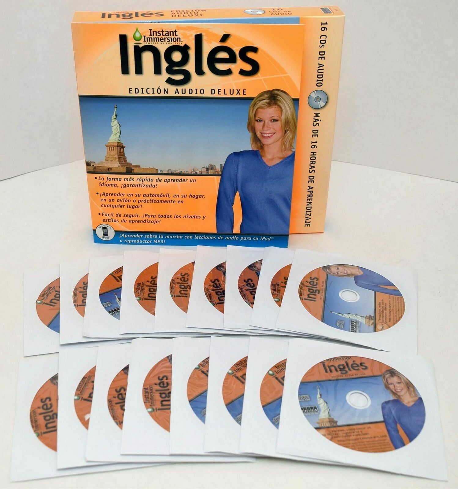 NEW Instant Immersion English Deluxe Edition Audio 16-CD-Rom Ingles Edition v2.0