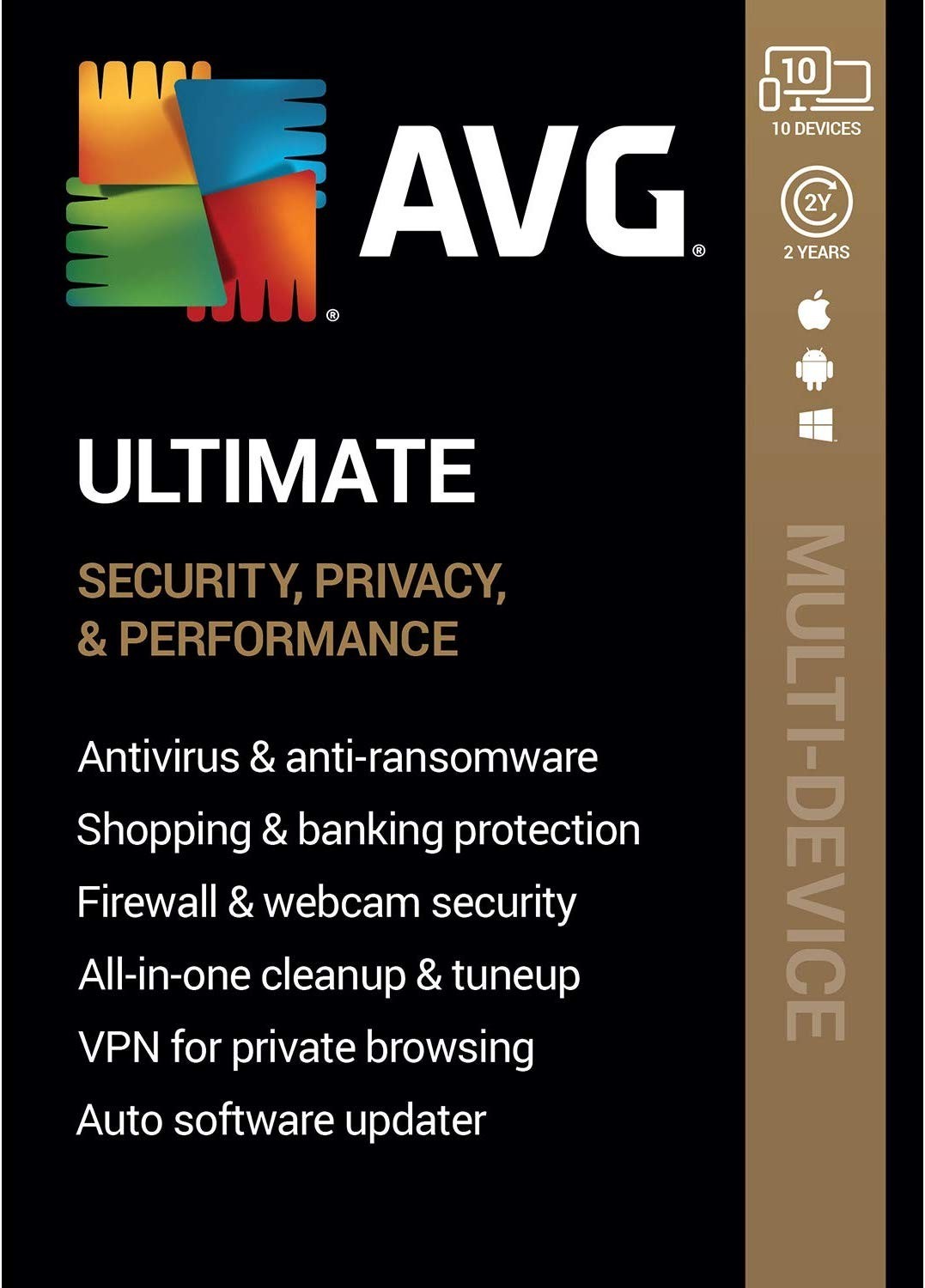 AVG ULTIMATE 2025 – FOR 10 DEVICES – YEARS – INCLUDES SECURE VPN – PRODUCT KEY