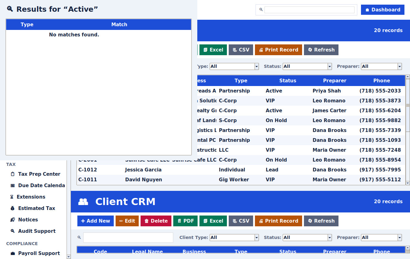 Bookkeeping & Tax Business Management Software Bookkeeper Tax Preparer Win/MAC