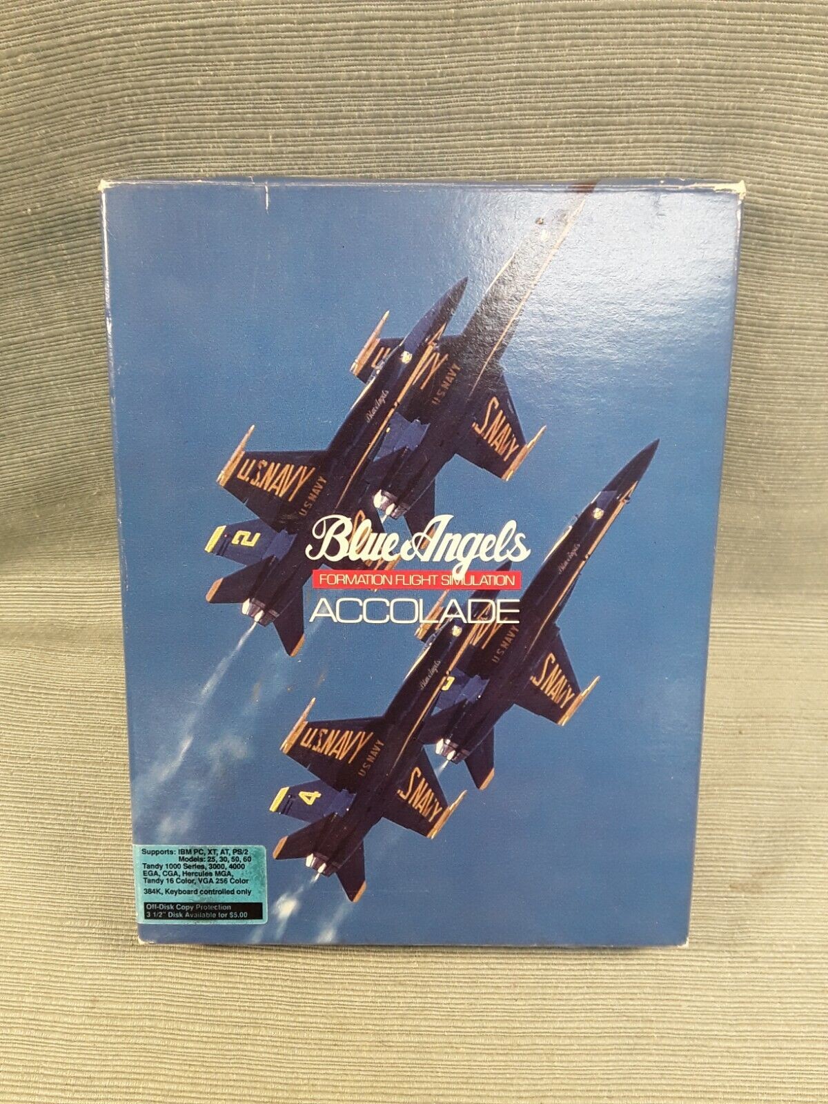 1989 Accolade Blue Angels Formation Flight Simulation IBM PC Floppy – Complete