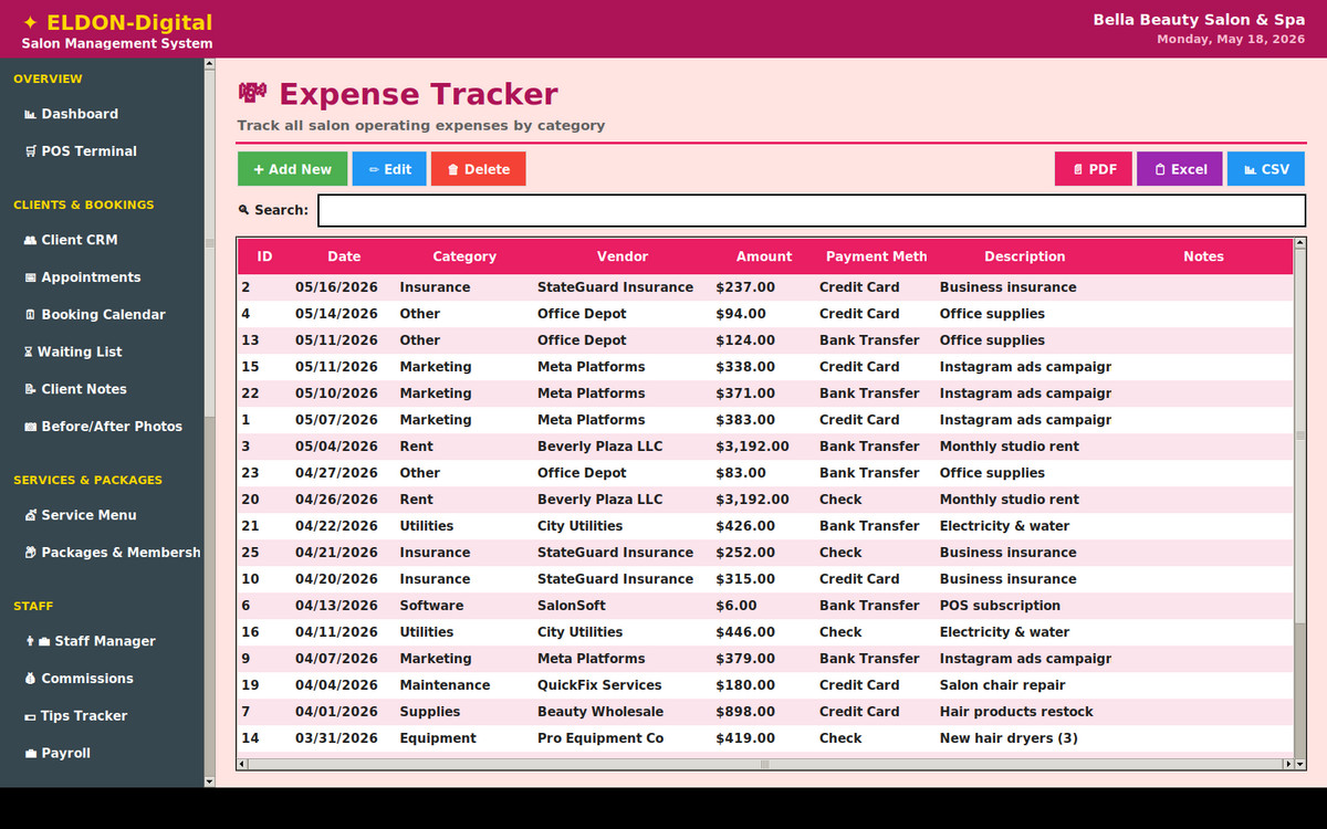 Salon Management Software USB Spa POS Booking Invoice System Windows Mac