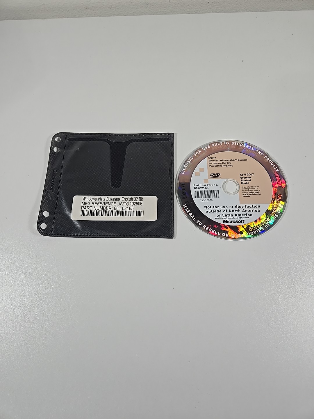 Windows Vista Business 32-bit Upgrade DVD/Case With Product Key