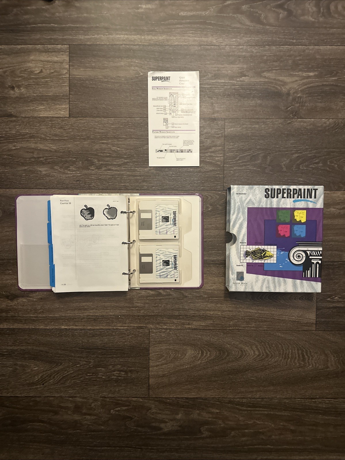 SUPERPAINT Silicon Beach Software (1988) for Apple Macintosh(2 Floppy Discs)