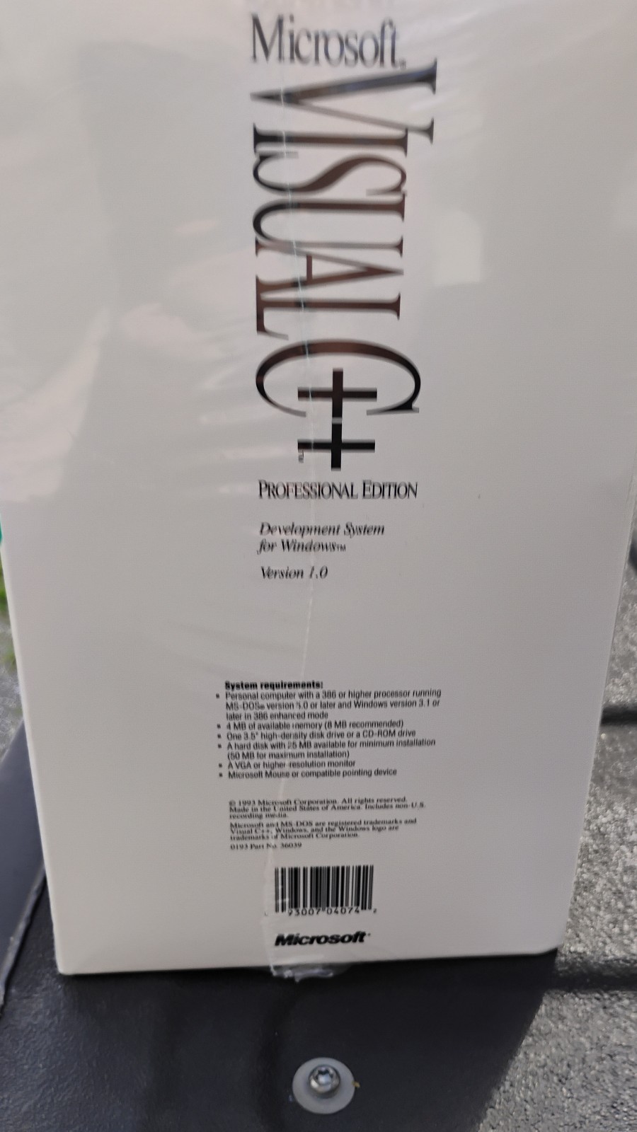 Microsoft Visual C++ Professional Edition Version 1.0 1993 3.5″ Floppy Sealed