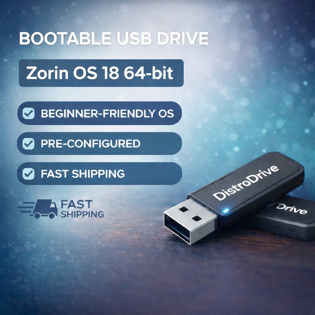 Zorin OS 18 CORE USB 64 Bit Drive | Latest Version Linux Bootable Live