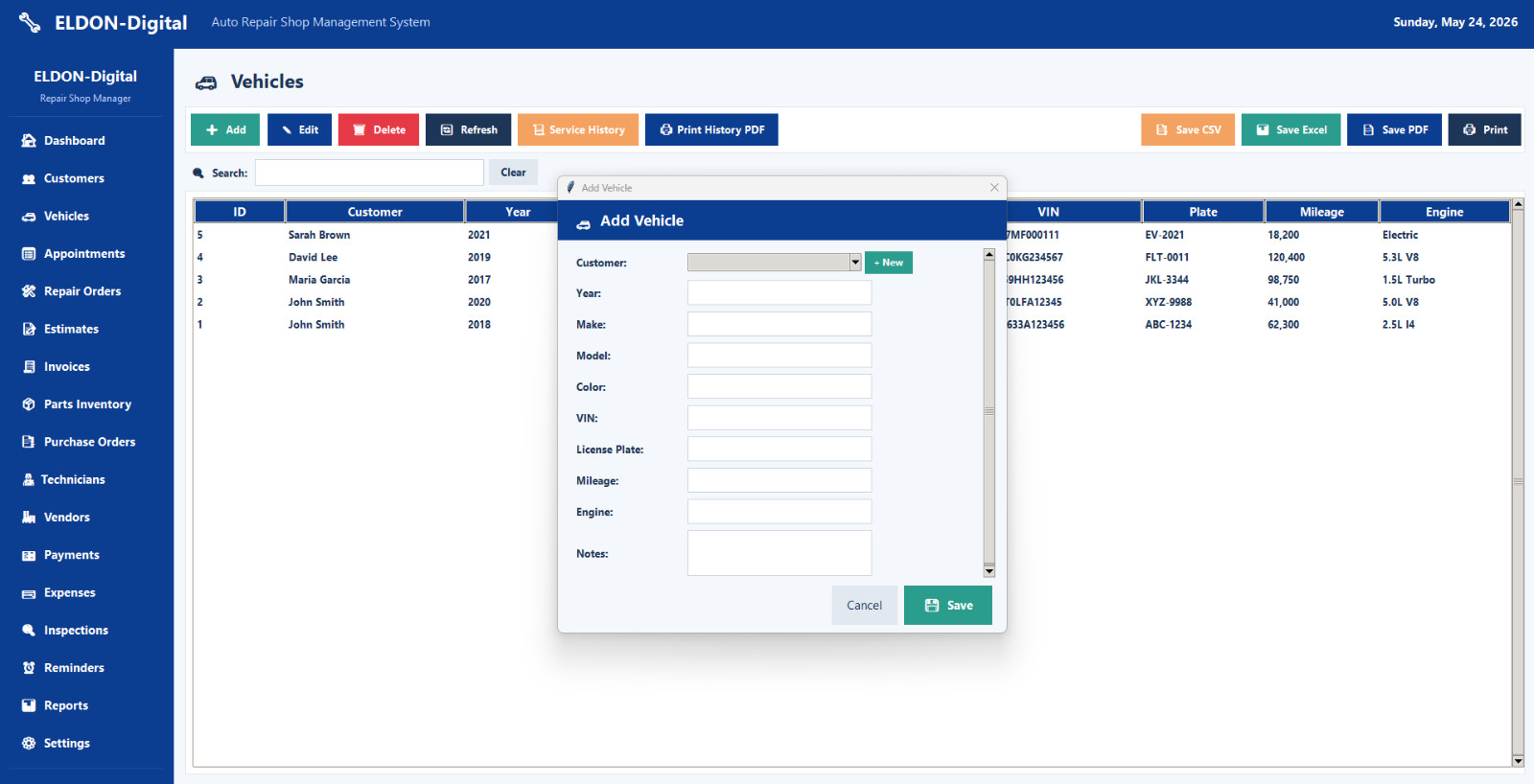 Auto Repair Shop Management Software USB Invoices Estimates Inventory PC MAC