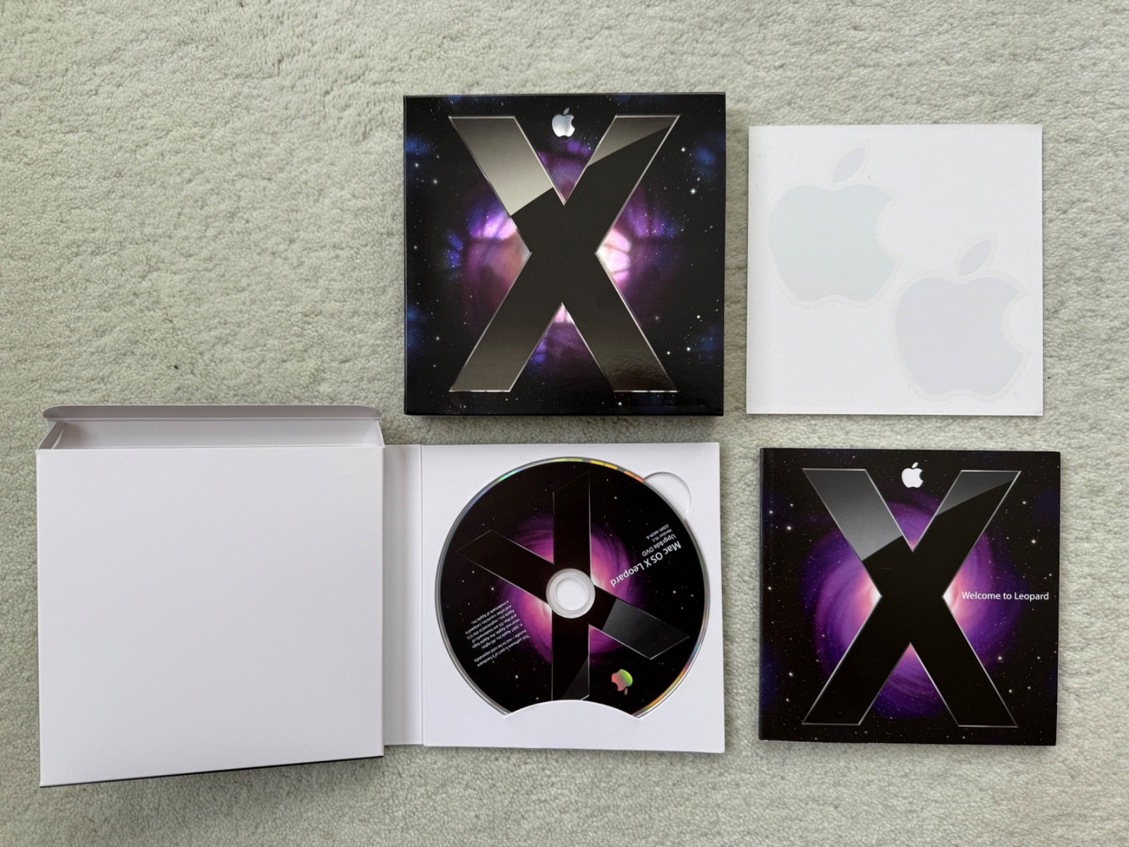 2007 Apple Mac OS X Leopard Version 10.5 Install DVD MB021Z/A +Manual & Stickers