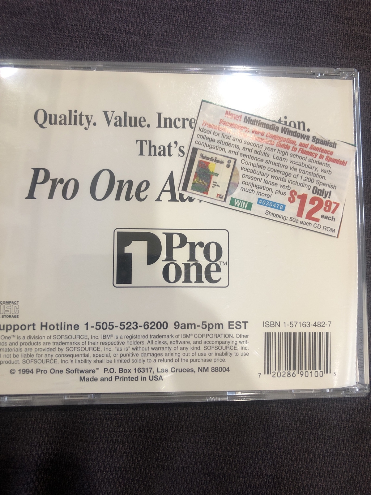 1994 Pro One Software Windows Multimedia Spanish
