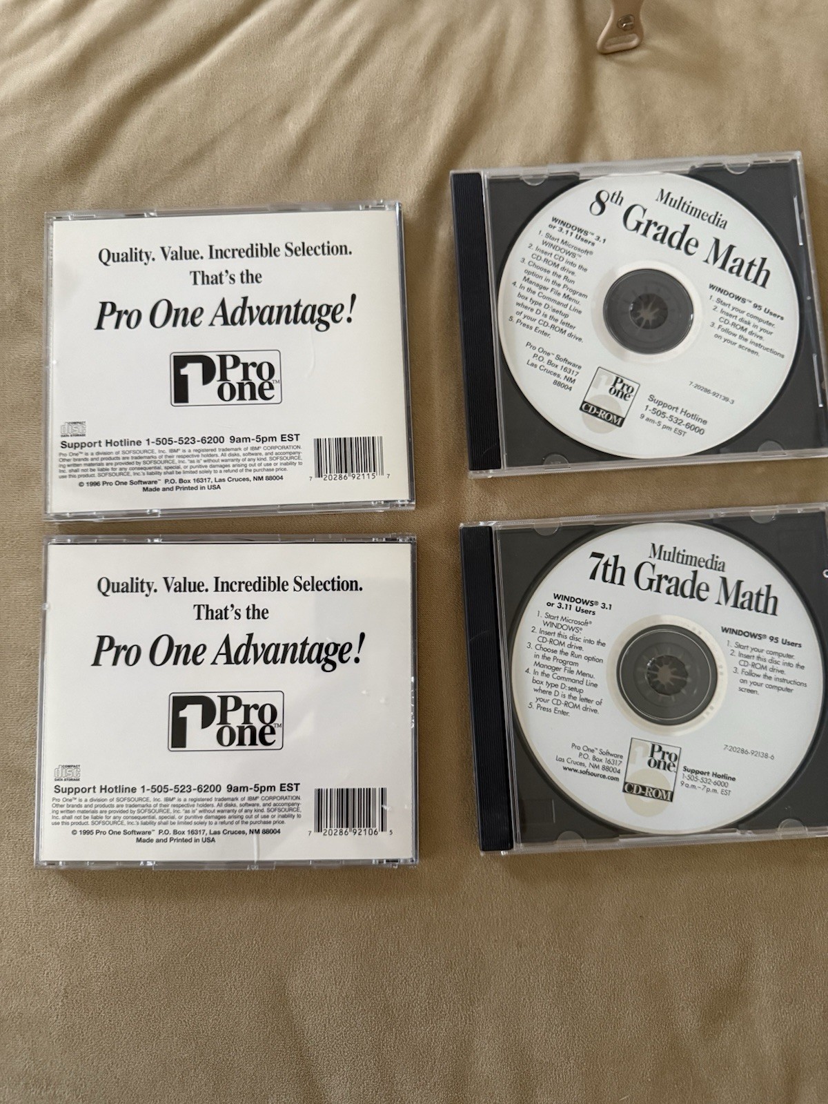 Pro One French Grammar & Math PC CD-ROM Homeschool Lot 4