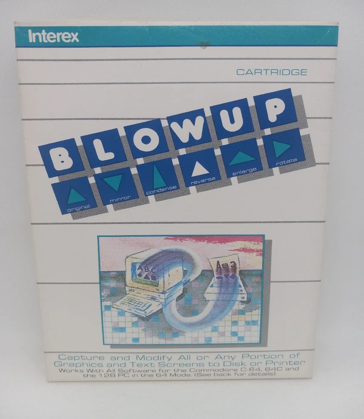 Commodore 64/64C/128 BLOWUP – Vintage 1987 Cartridge – Capture & Modify Screens