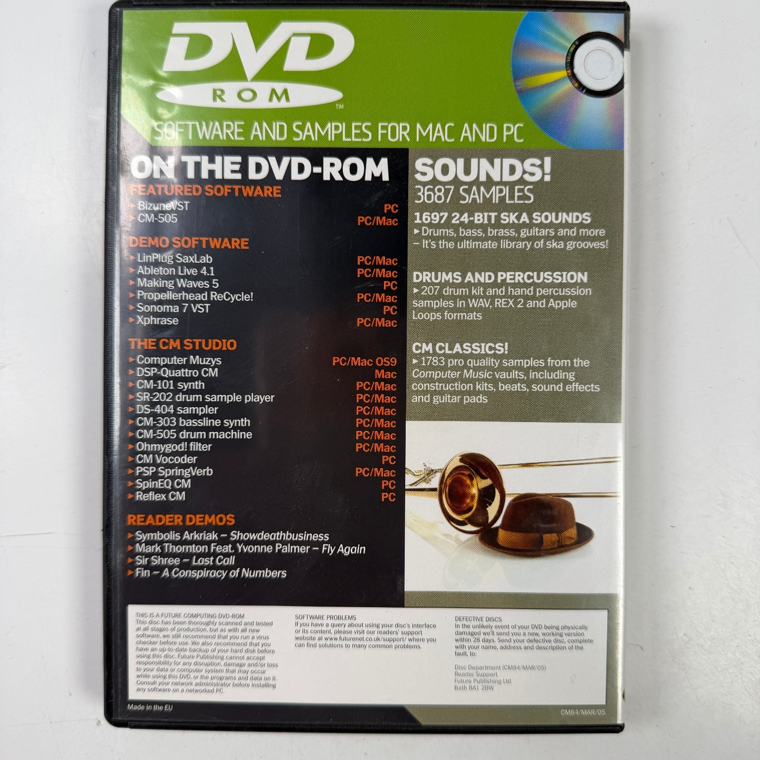 Computer Music CM84 March 05 DVD ROM PC Mac Software Samples Tutorials