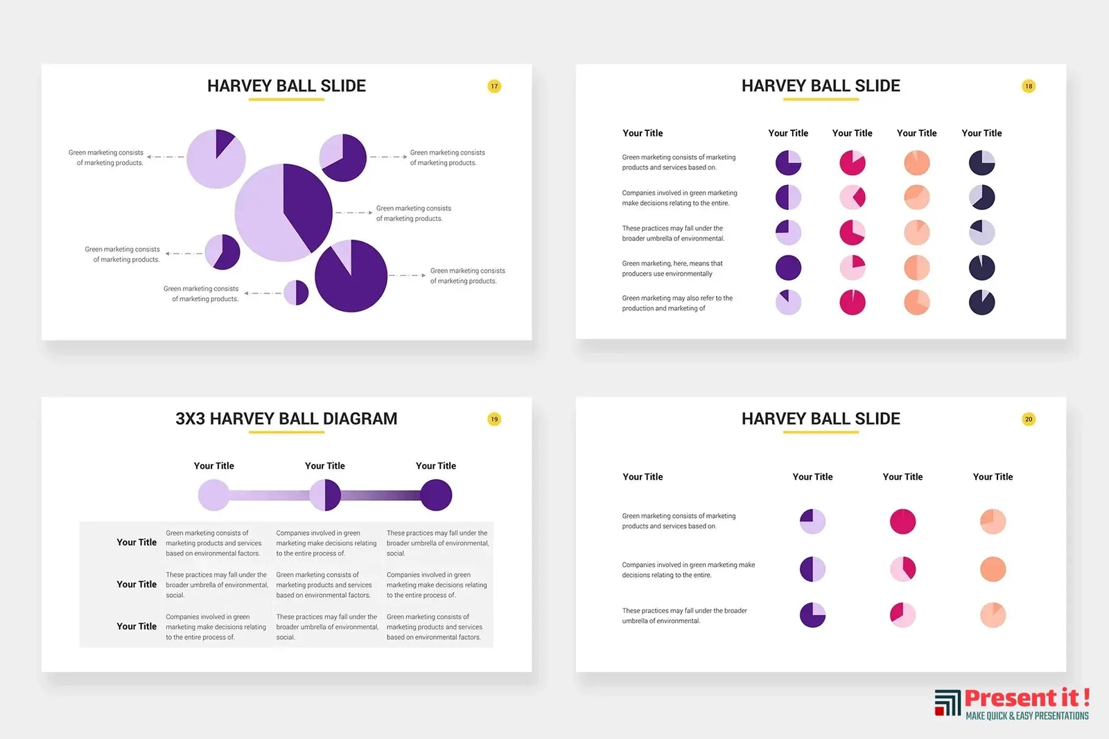 Harvey Ball Charts Infographic Templates