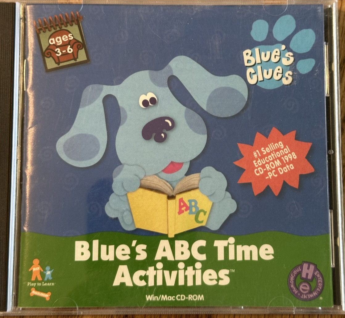 Vintage 1999 BLUE’S CLUES ABC Time Activities CD Preschool Educational Ages 3-6