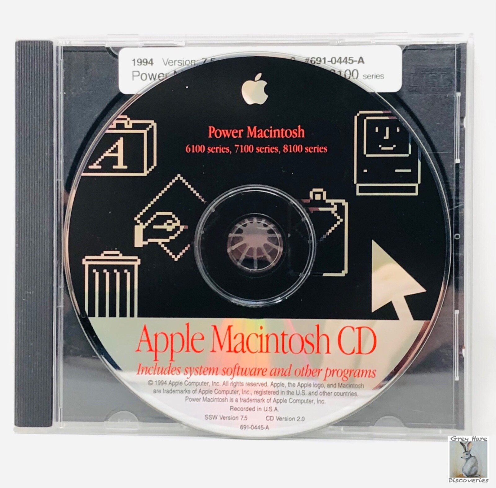 Apple Macintosh CD OS7.5 Power Mac 6100, 7100, 8100 Series *v2.0 #691-0445-A