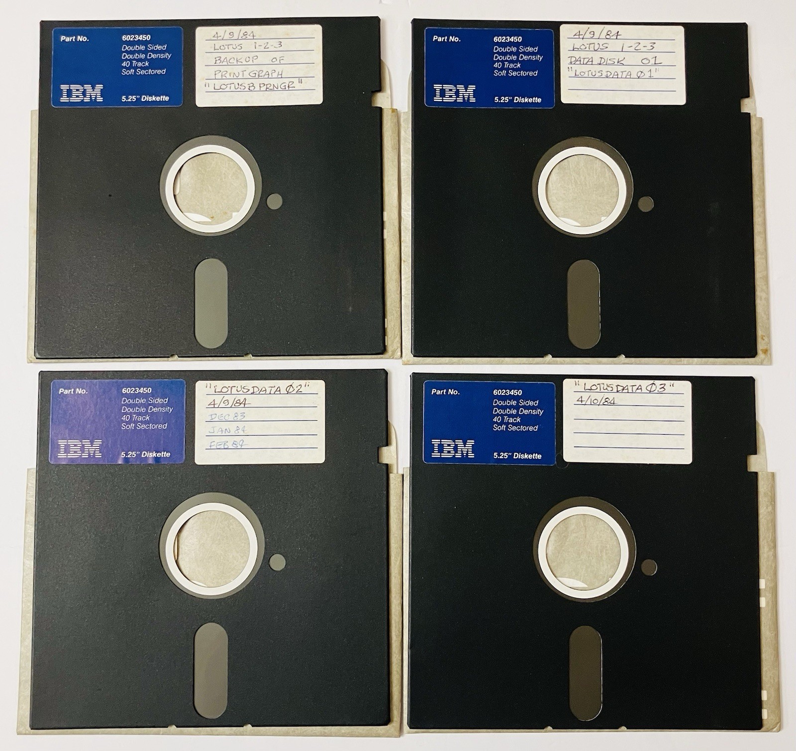 Lotus 1-2-3 5.25 Floppy Set IBM PC Originals Backups Case 1983 DOS