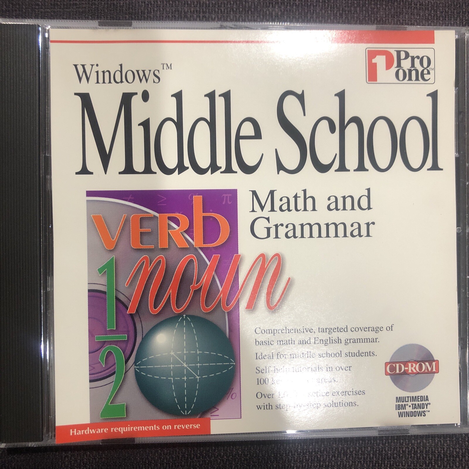 Middle School Math and Grammar (CD-ROM, Windows, Pro One)