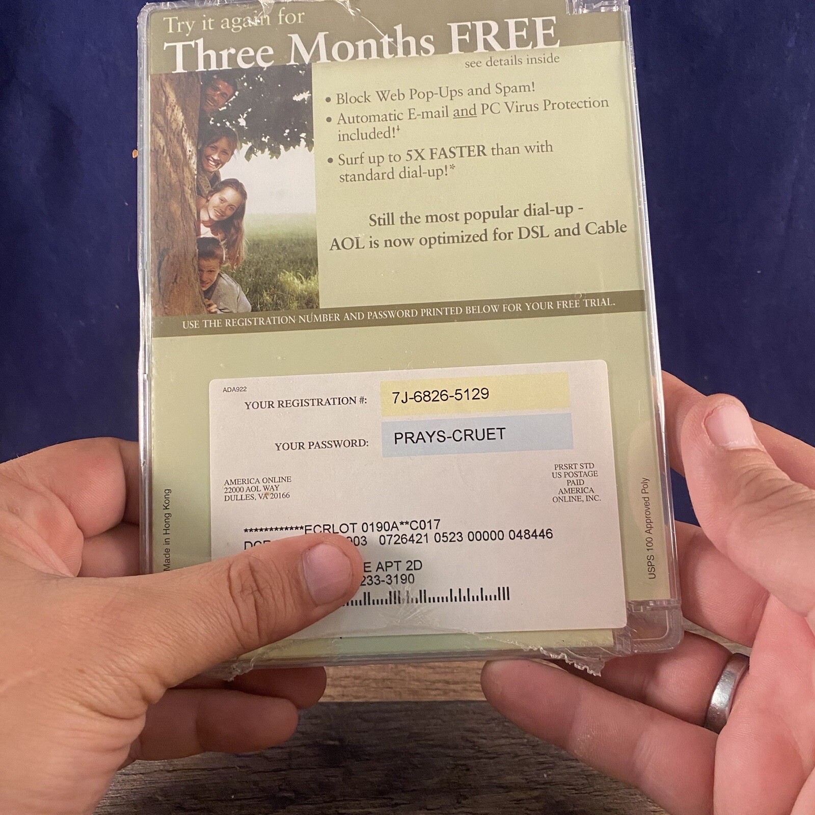 Aol 2 Month Free CD ROM McAfee Protection Pop Up Blocker Parental Controls