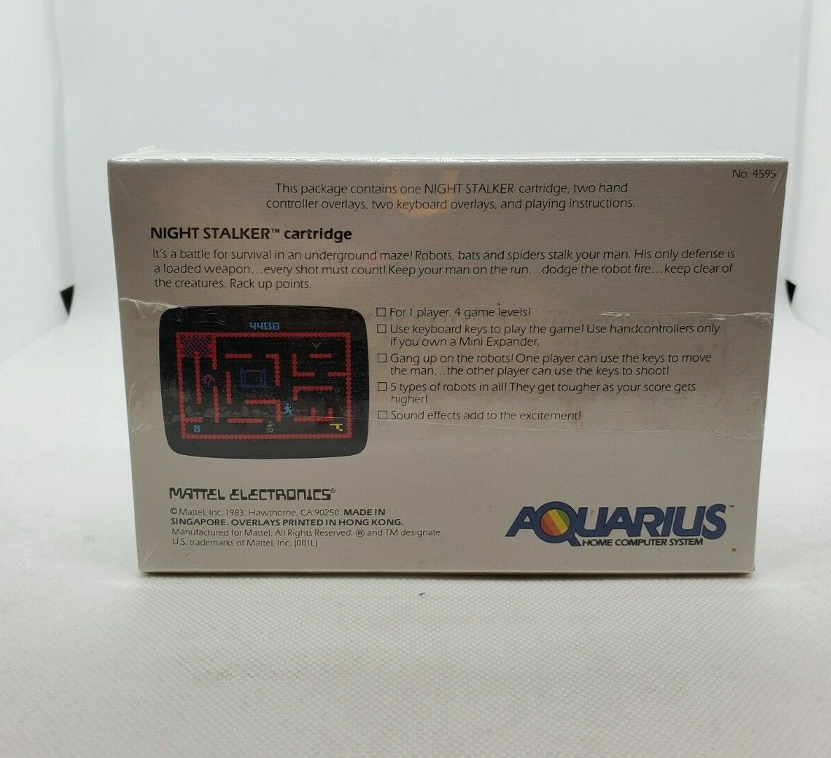MATTEL VINTAGE SEALED AQUARIUS 4595 COMPUTER SYSTEM SOFTWARE CARTRIDGE *UM