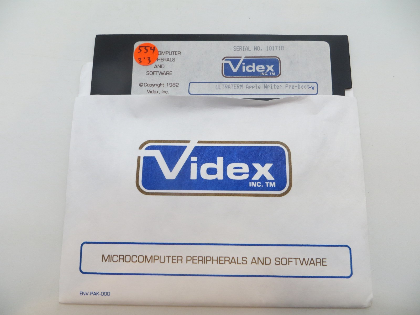 Videx ULTRATERM Apple Writer Pre-boot 5.25″ Floppy Disk 1982 Computer Software