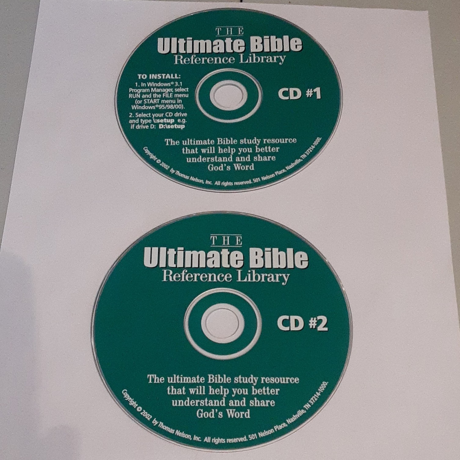 Thomas Nelson Ultimate Bible Reference Library CD-ROM 2-Disc Set Windows English