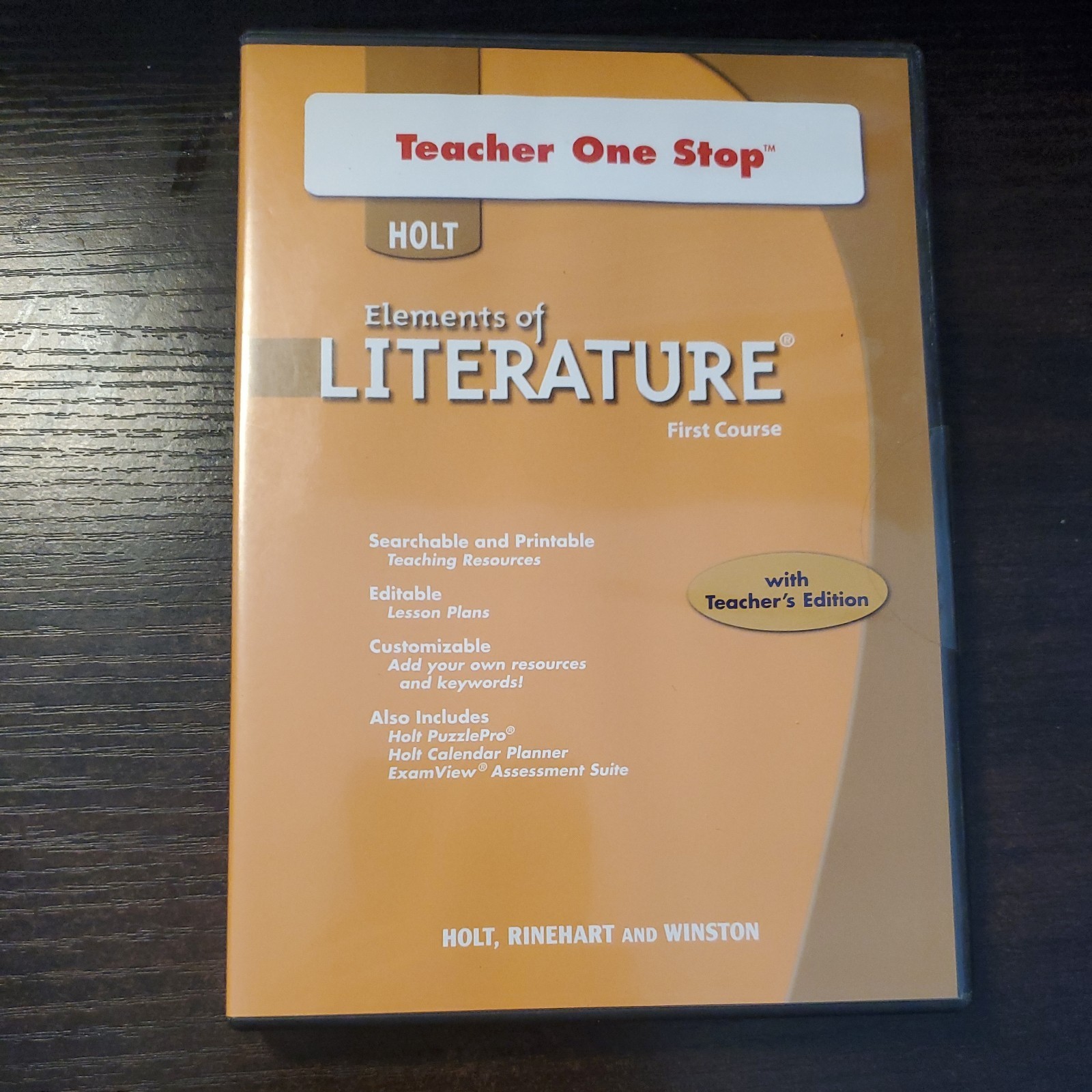 Holt Teacher One Step Elements of Literature First Course PC Software – SEALED