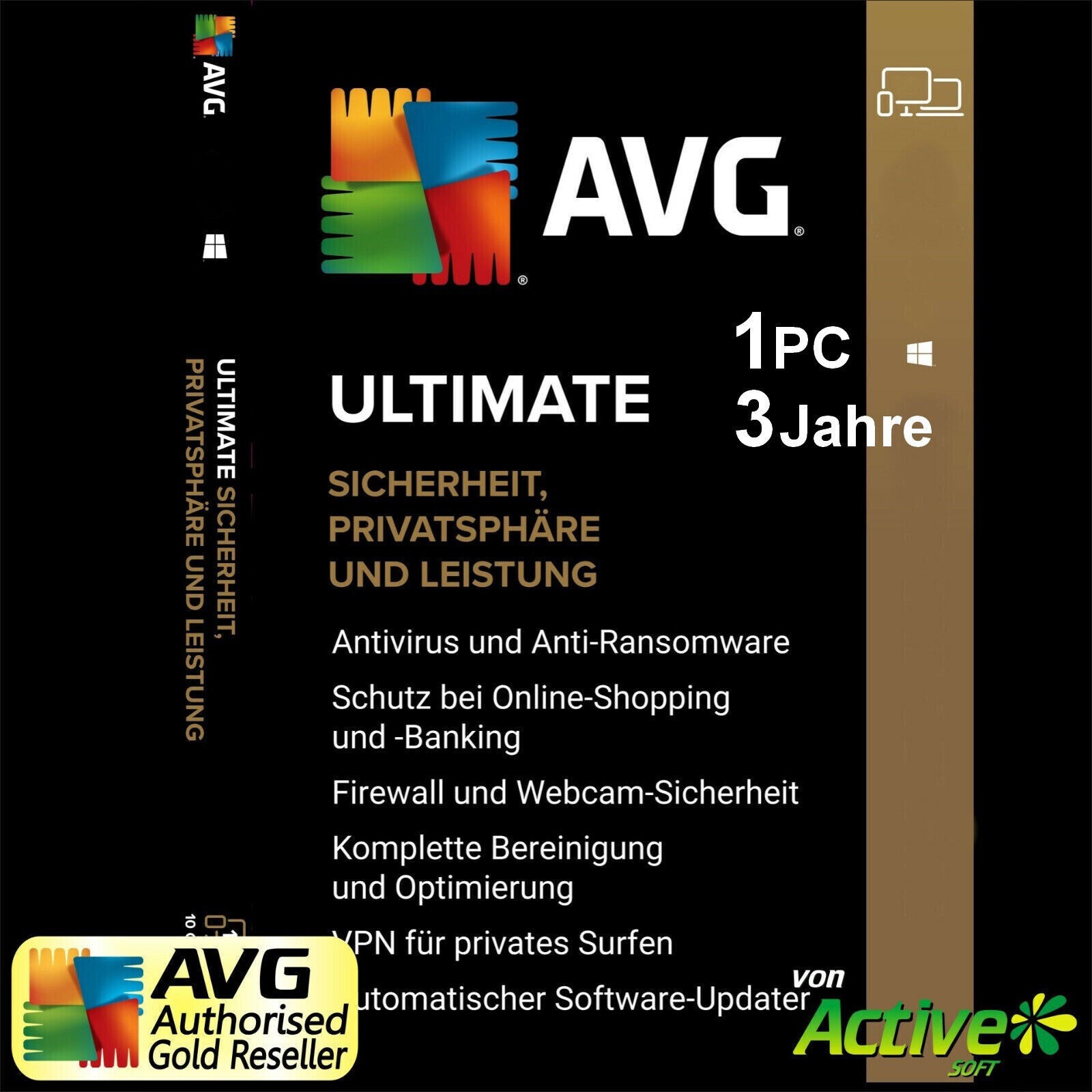 AVG Ultimate 2026 1 PC 3 Year | TuneUp, Internet Security, VPN, AntiTrack | NEW