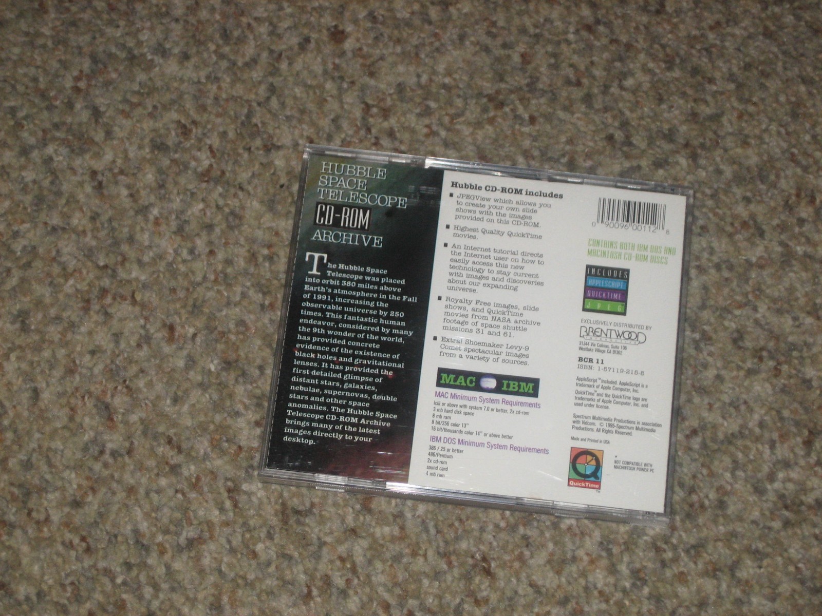 1995 HUBBLE SPACE TELESCOPE CD-ROM ARCHIVE FOR BOTH IBM DOS & MACINTOSH (2 DISKS