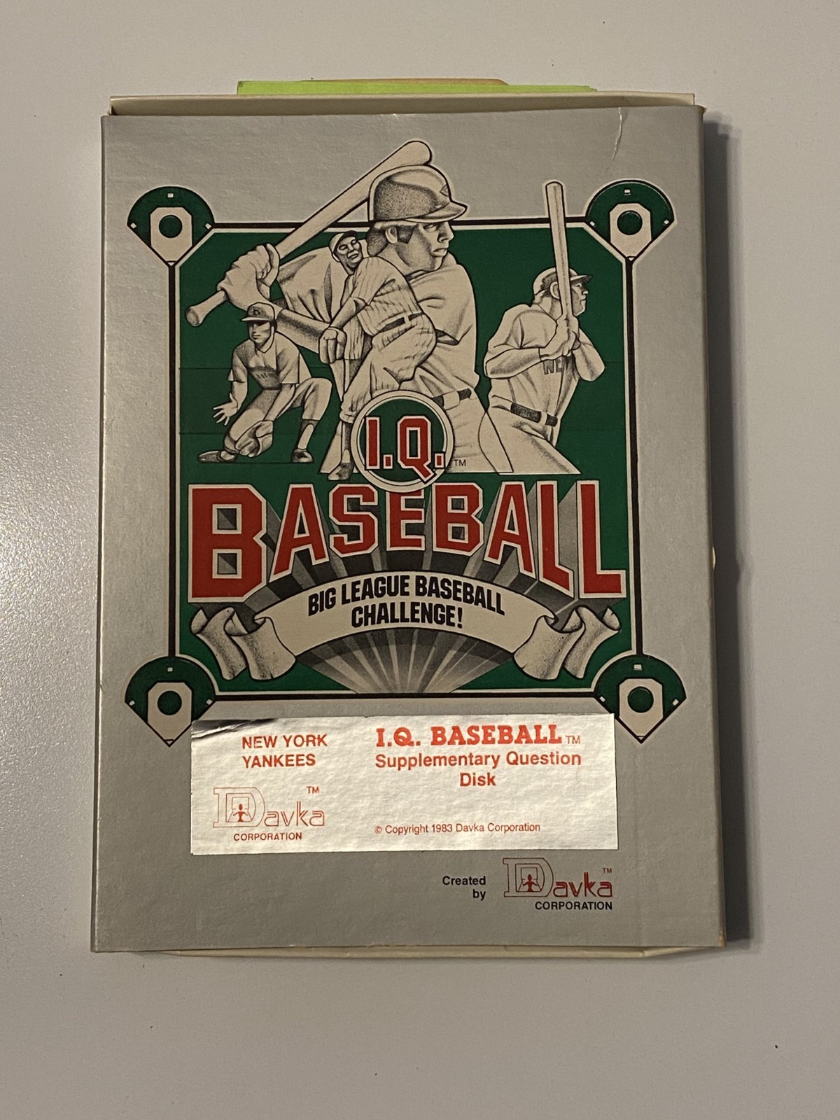 I.Q. Baseball 1983 by Davka Corp. for Apple Computers w/ Special Yankees Disk