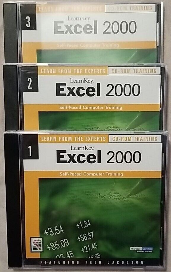 EXCEL 2000 Software Training Course – 3 CD-ROM set – Windows PC – Learnkey