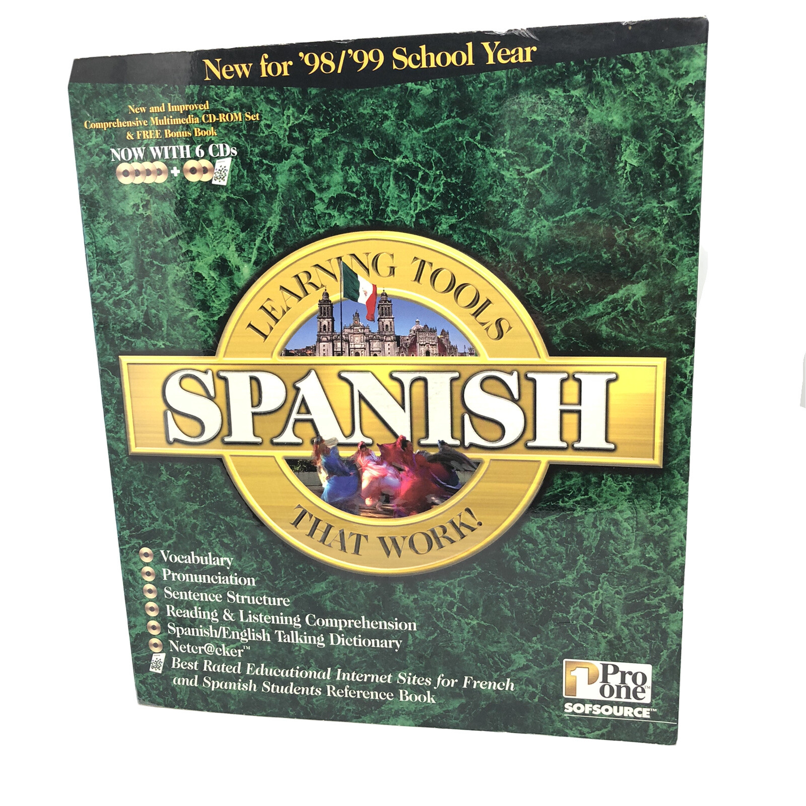 Pro One Sofsource Spanish 6 CDs Tutor In A Box Brand New Sealed