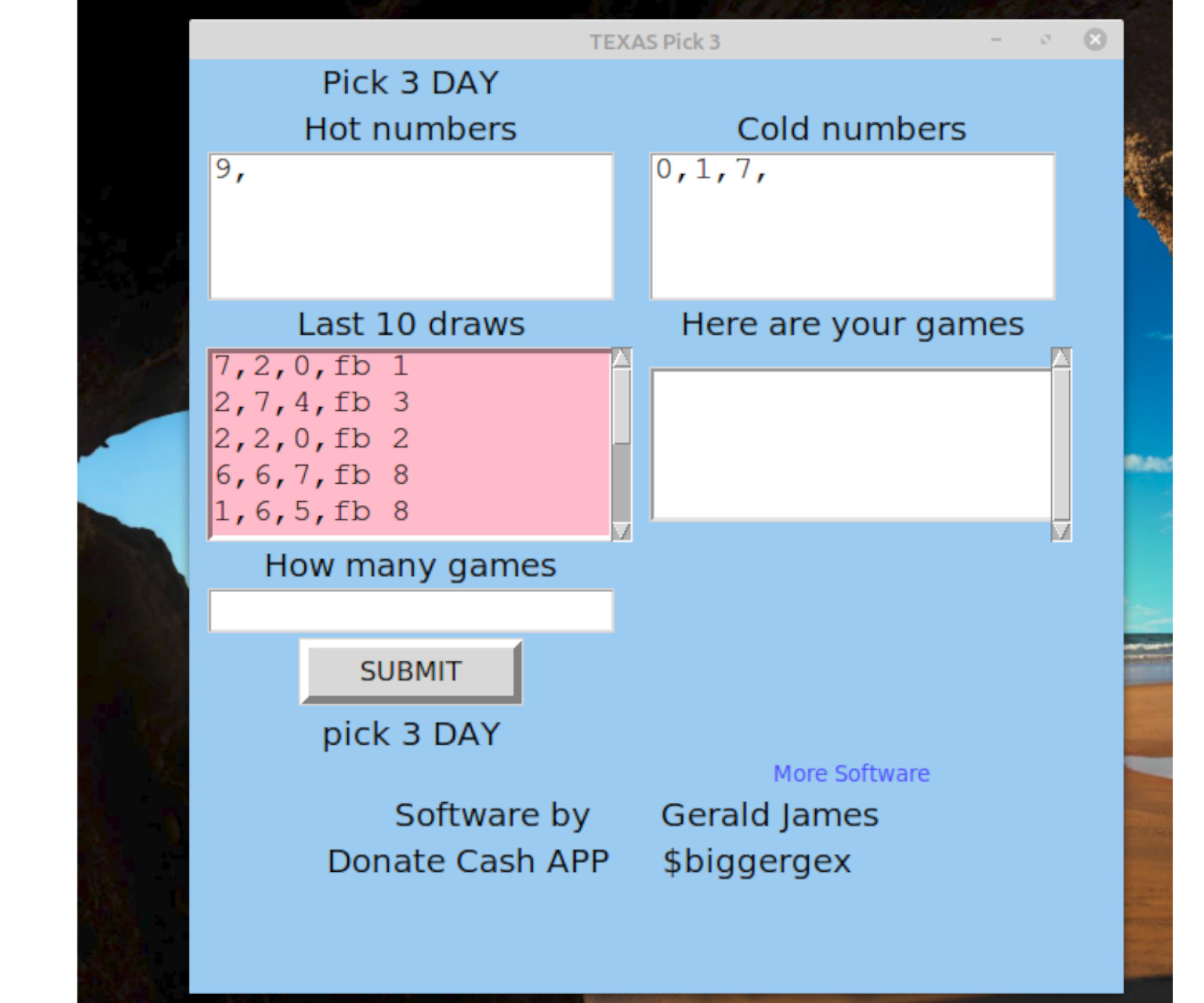 Texas pick 3 & 4 Lottery Numbers software DVD for Windows 7 & 8 & 10