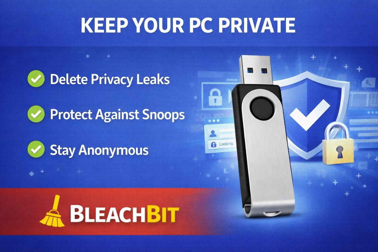 JML | BleachBit Privacy Cleaner USB Toolkit PC Cleanup No Subscription Portable