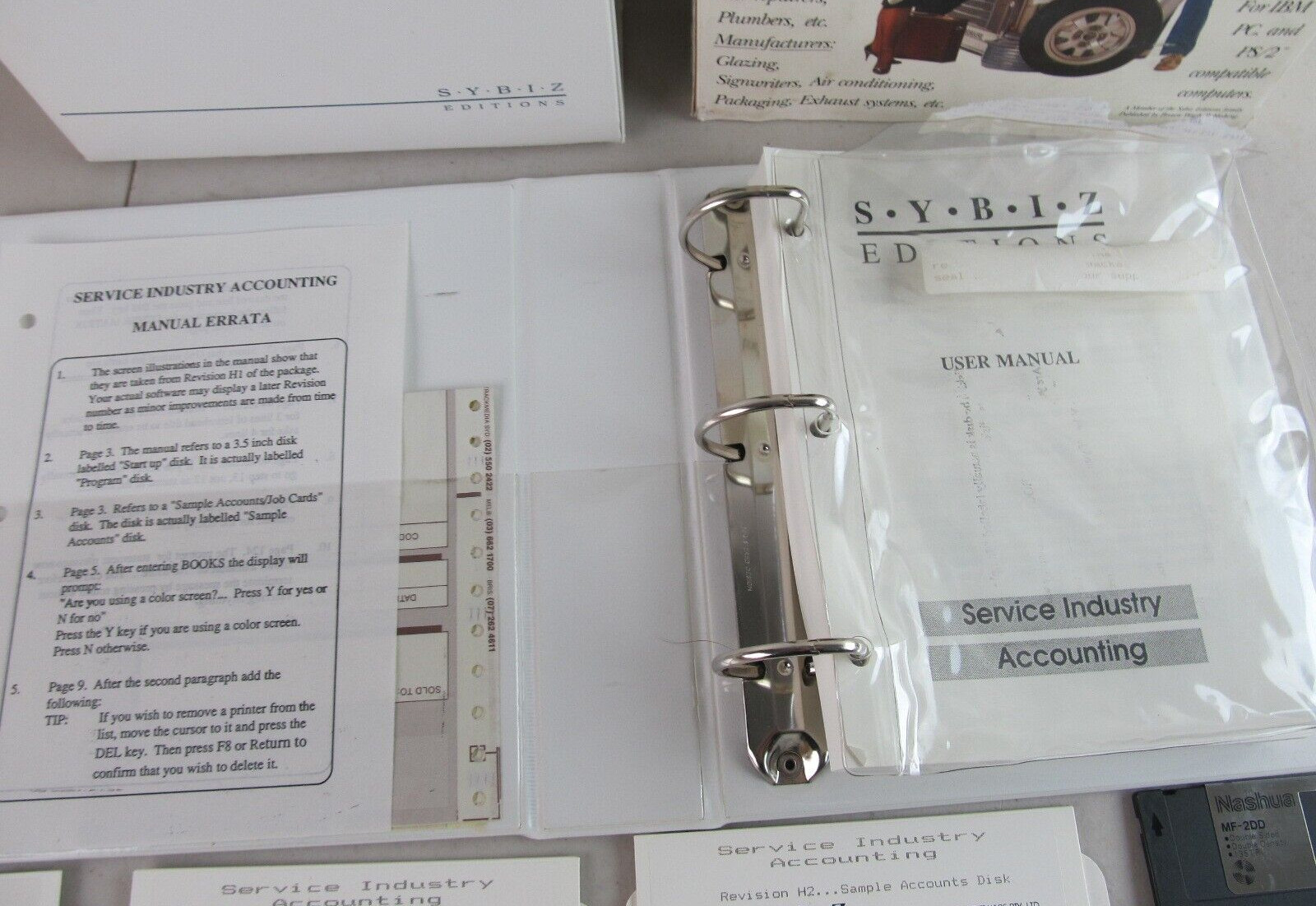 SYBIZ Editions Service Industry Accounting Software 1988 VIntage PC Floppy Disk