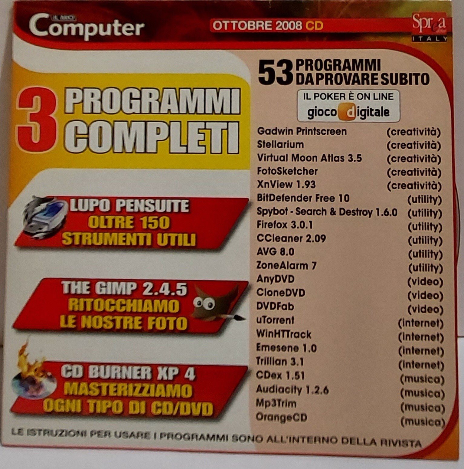 Il MIo Computer October 2008 CLONE DVD AUDACITY Cd Rom Software