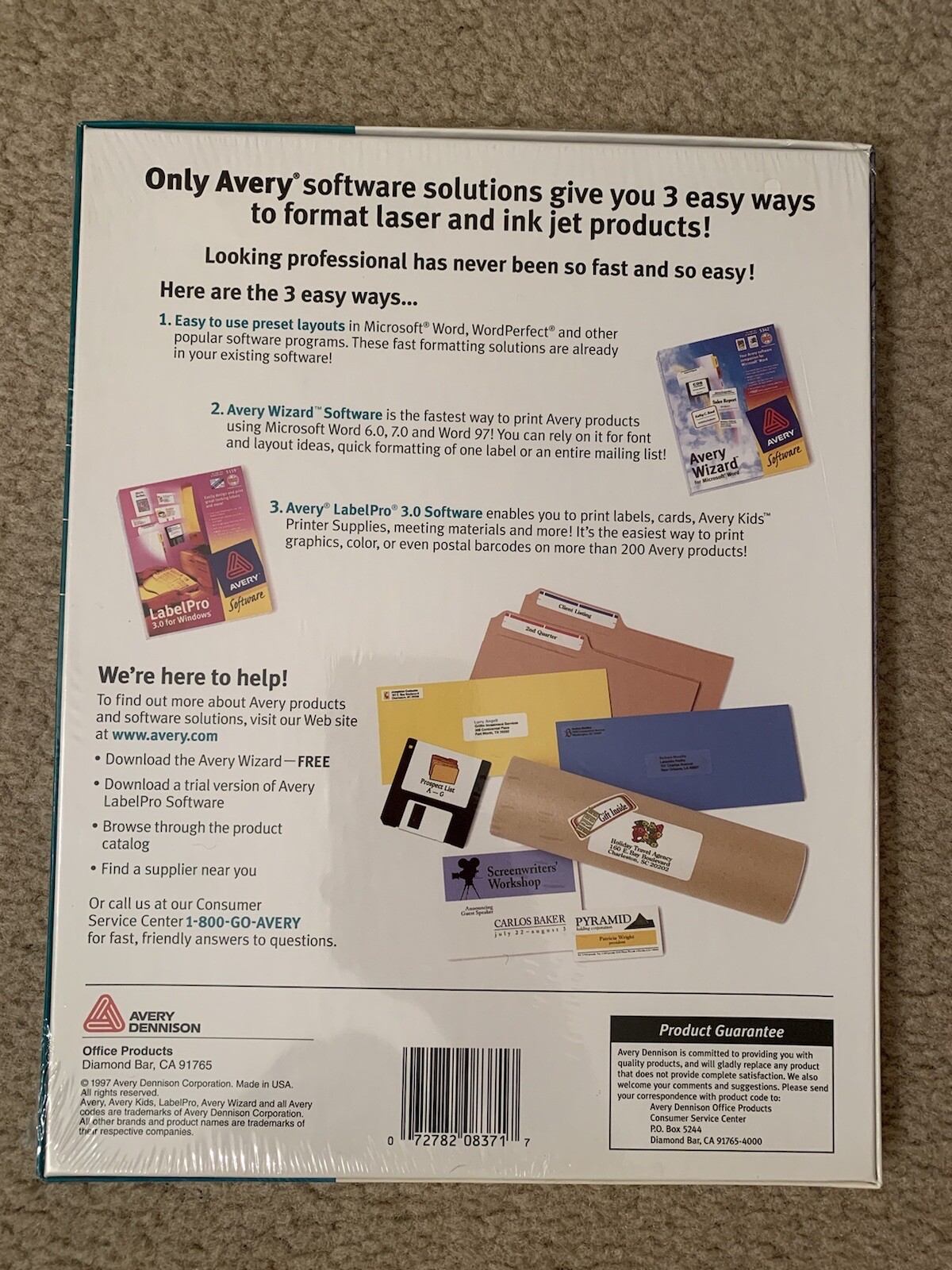 New Sealed Avery 8371 – 250 Cards – 2 x 3.5 White Inkjet Business Cards
