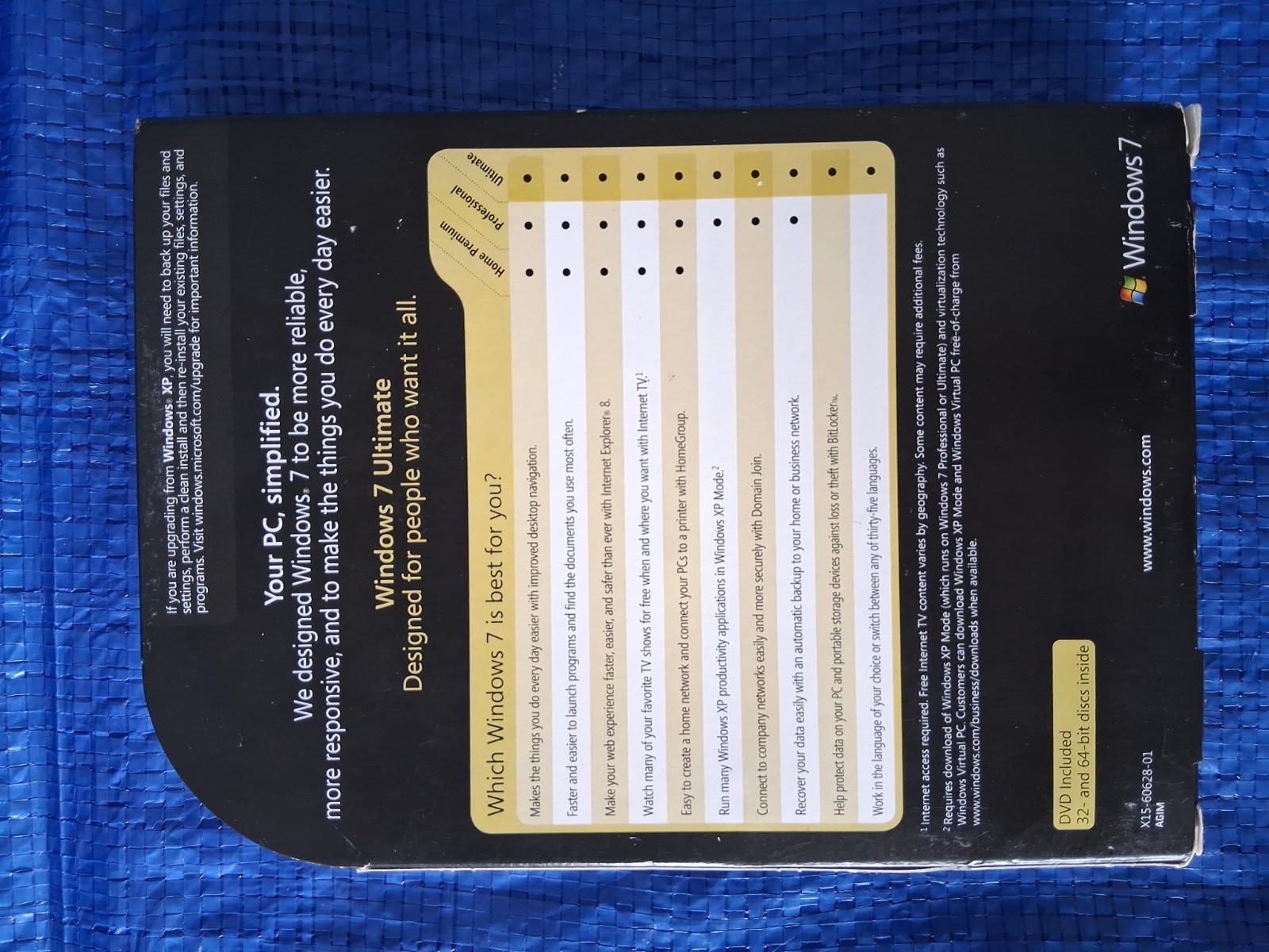 Microsoft Windows 7 Ultimate 32 & 64 Bit DVDs Genuine MS WIN Full Retail Box Key