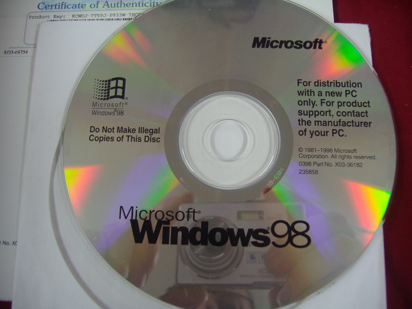 MICROSOFT WINDOWS 98 FULL ENGLISH VERSION OPERATING SYSTEM MS WIN =NEW=