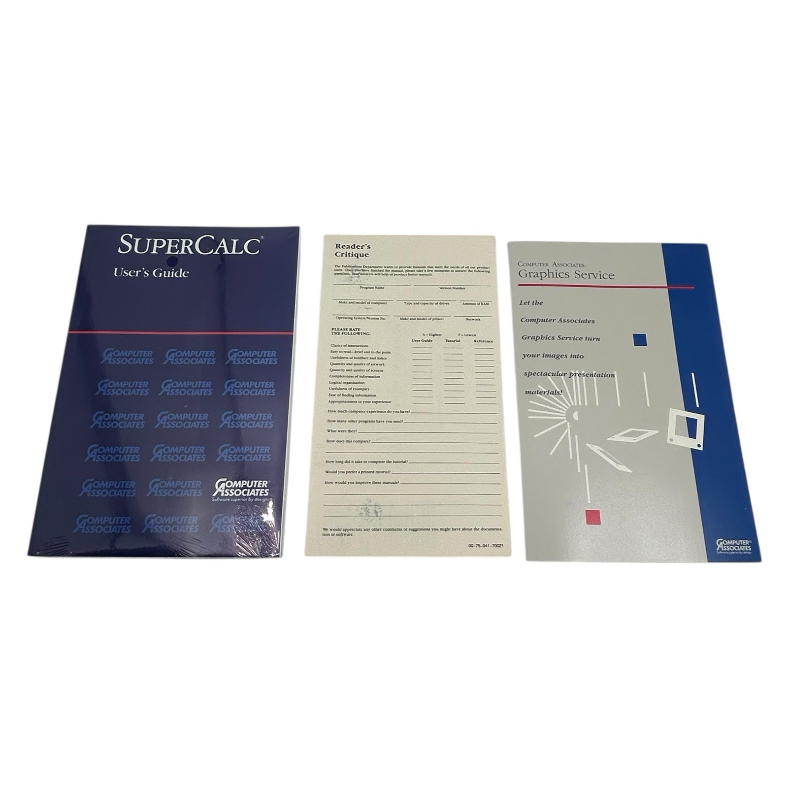 SuperCalc Version 5.0 1988 Computer Associates Complete w/ Guides & 5.25” Disks